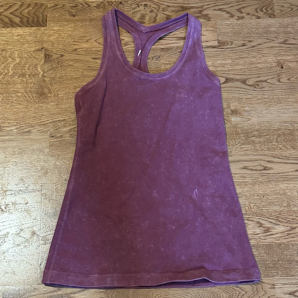 Lululemon 🍋 Cool Racerback Top Dye Washed Chianti Size 4 - Picture 5 of 12